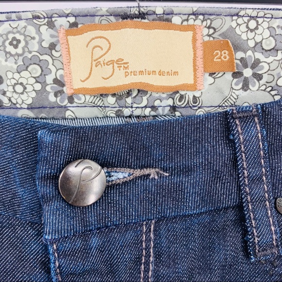 Paige Dark Wash Blue Boot Cut Denim Jeans - Picture 4 of 7